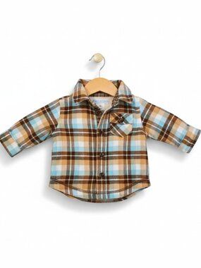 Old Navy Plaid Lined Button-Down Shirt 0-3 Months